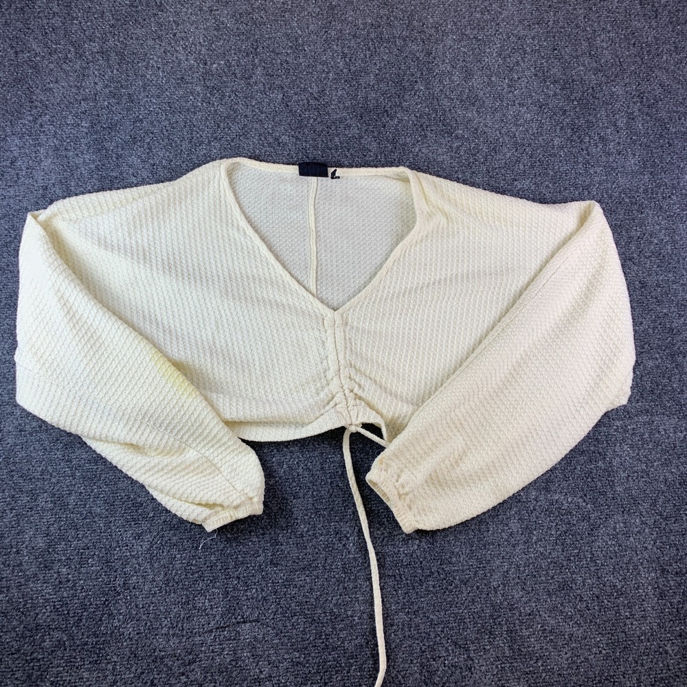 Out From Under Urban Outfitters Cropped Top Women's Medium Ivory Waffle Knit